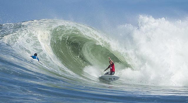 John John Florence of Oahu, Hawaii (pictured) won the Quiksilver Pro France, defeating Jadson Andre (BRA) in the Final, in eight-to-10 foot (2.5 - 3 metre) barrels at Les Gardians on Sunday October 5, 2014. Florence defeated Jadson Andre (BRA) with an enormous 16.00 victory (out of a possible 20.00) to Andre